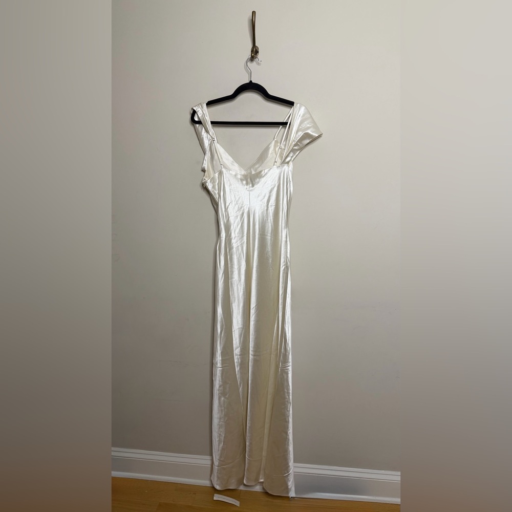Reformation Ronda Silk Dress in Ivory - Picture 13 of 15